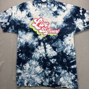 Rare Shaka Wear Med World Famous Heavyweight Tie-Dye Tee Blue White Urban Style